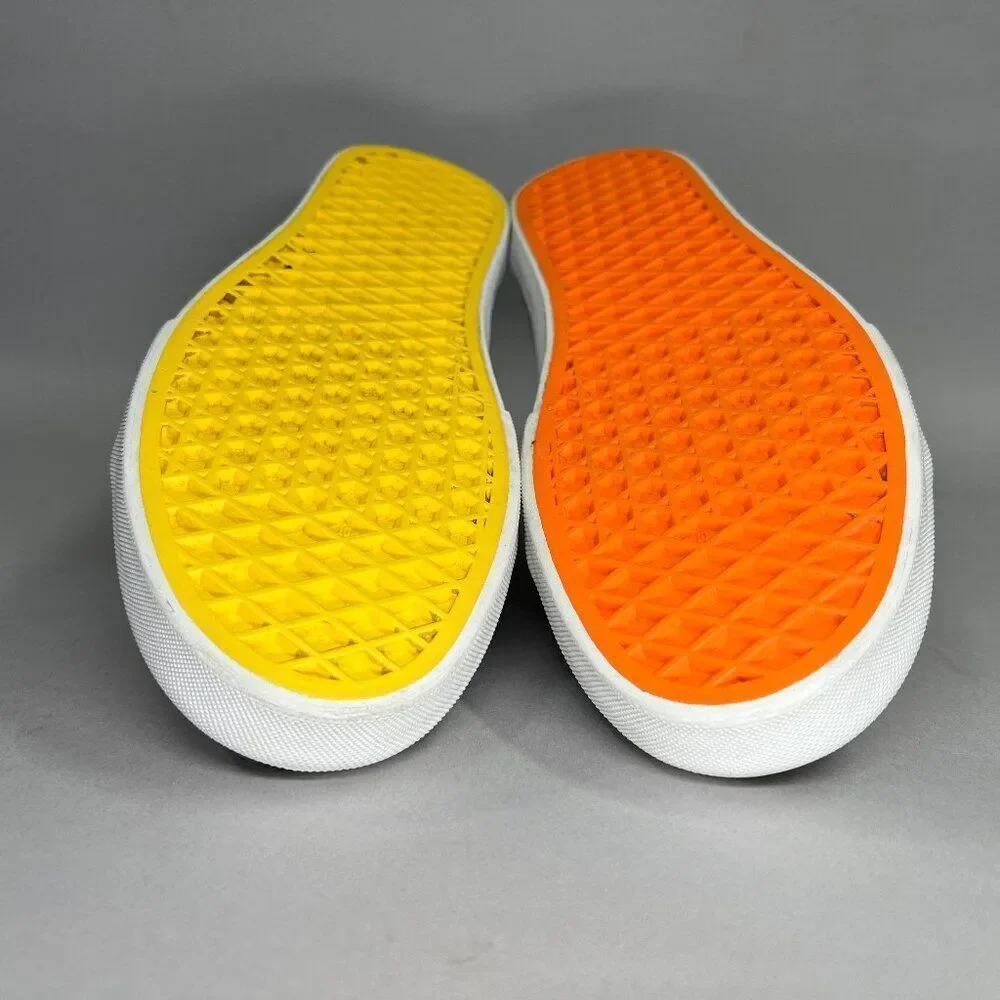 Vans Flour Shop Sneakers Women's Size 10.5 White Leather Old Skool Rainbow Shoes